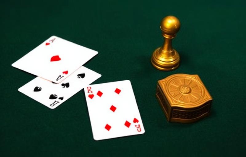 Mini Baccarat game thumbnail with elegant dark green table, two hands of cards, and gold-trimmed card shoe