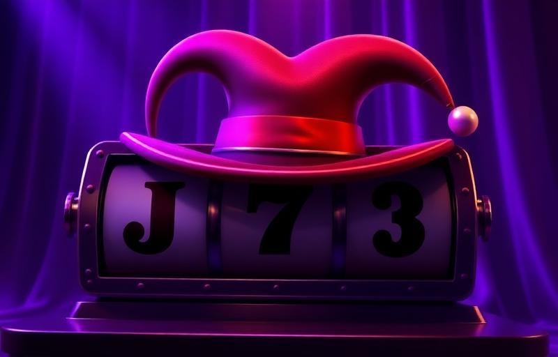 Mystery Joker slot thumbnail with classic joker hat symbol, 3-reel layout and mysterious purple lighting effects