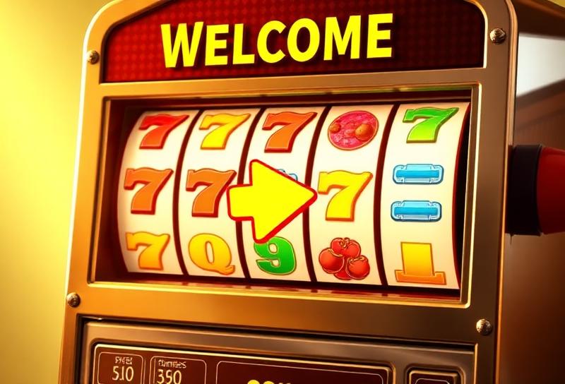 Friendly illustration of a beginner player learning free slots on a large screen with helpful icons and arrows explaining the interface